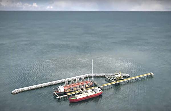 Plate-forme de forage - Grand Tortue Ahmeyim - Kosmos Energy - capture d'écran